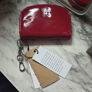 Steve Madden Shiny Patent Red Zipper Wallet